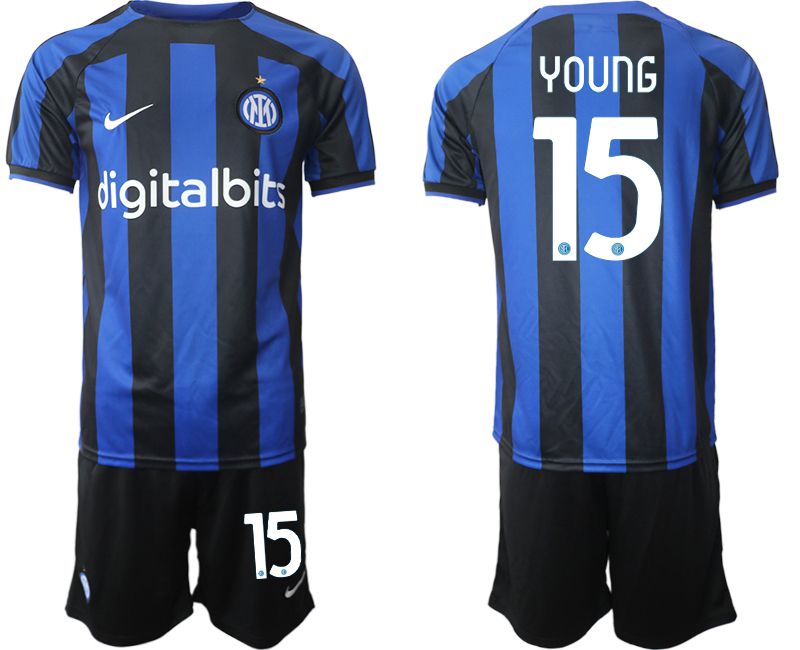 Cheap Men 2022-2023 Club Inter Milan home blue 15 Soccer Jersey